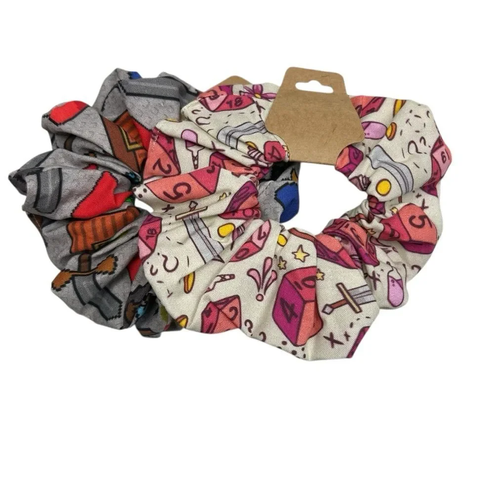 Scrunchies 2-Pack Handmade Dice and Dungeon Gamer